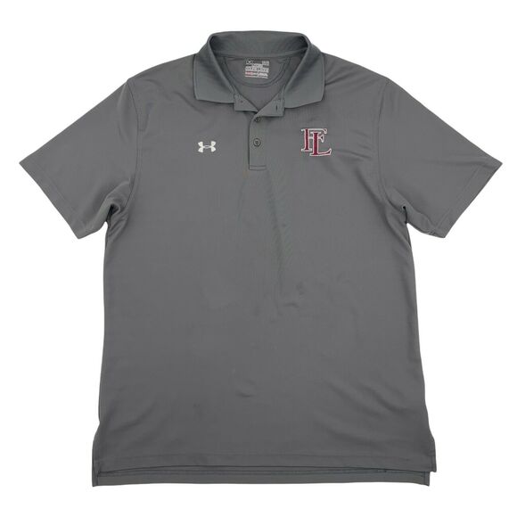 Under Armour Golf Polo Shirt Mens Size L Gray Short Sleeve Performance Quick Dry - Picture 1 of 12